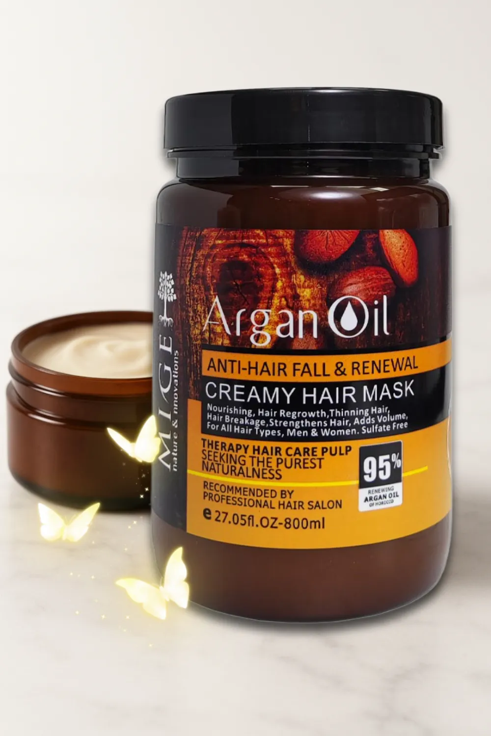 تصویر کرم موی بعد از حمام لایتنس با روغن آرگان و پروتئین