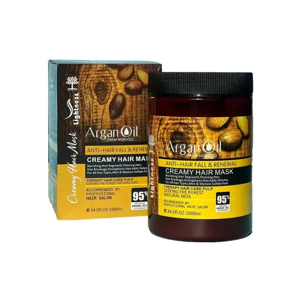 ماسک مو آرگان لایتنس 95% - Lightness Argan Oil Anti Hair Fall &Renewal Creamy Hair Mask