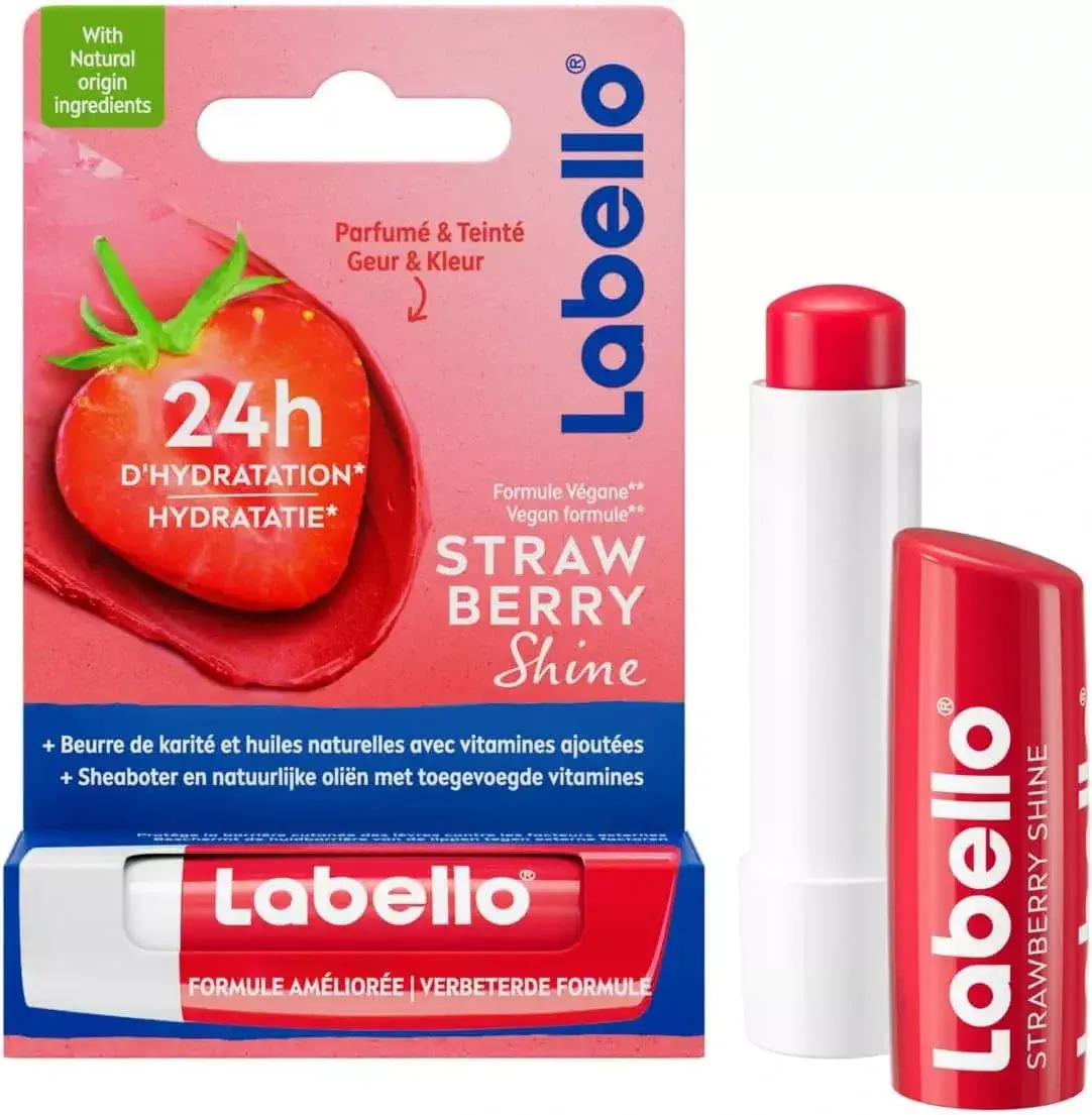 بالم لب توت فرنگی شاین لابلو | Labello Strawberry Shine Lip Balm